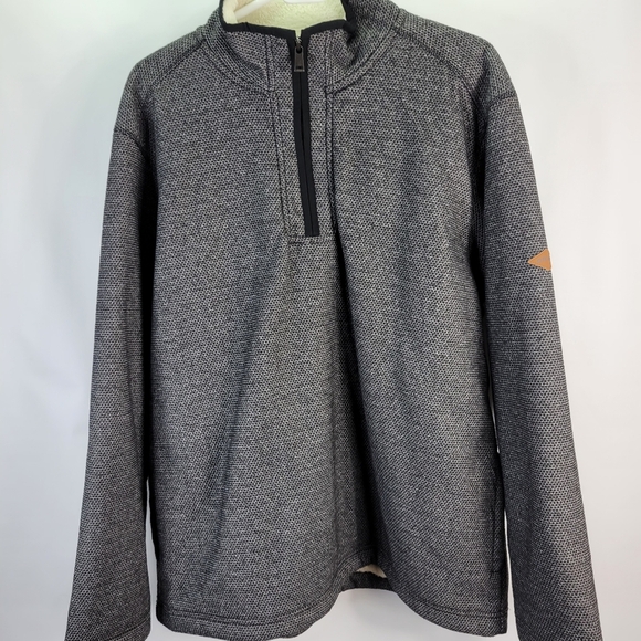 Orvis Other - Mens Orvis Sherpa Lined 1/4 Zip Pullover Jacket Size XL Marled Gray/Black